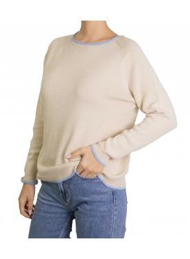 Maglioncino con bordi con contrasto di colore in cotone 